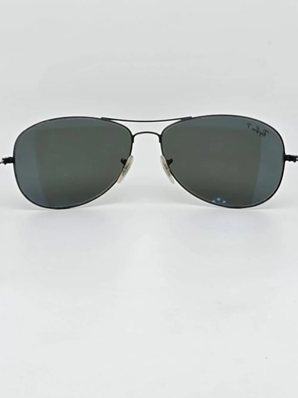 Ray-Ban RB3362 002 Cockpit Black Frame Polarized Green Lens Aviator Sunglasses